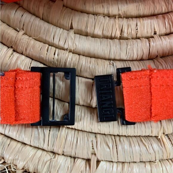 TRIANGL Women’s Triangle Bikini Swim Top Orange Parrot Floral Size Small - Picture 9 of 11